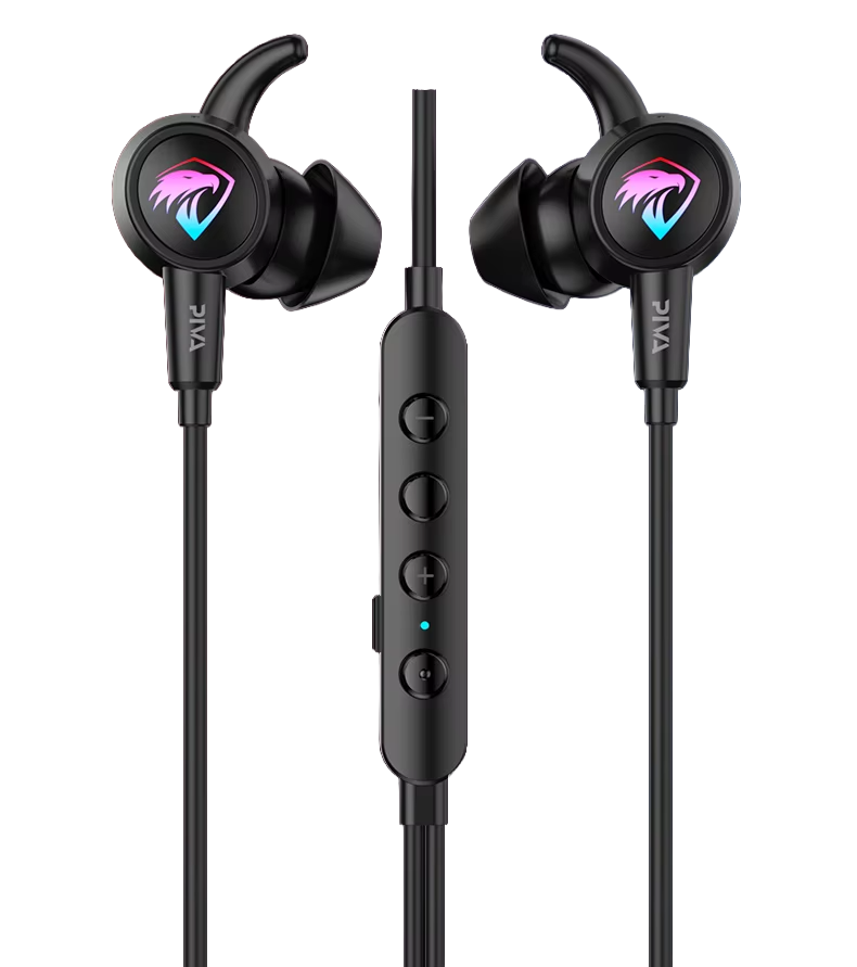 PIVA S6-H Falcon — سمّاعة ألعابٍ سلكيّة بشعار صقرٍ هولوغراميّ